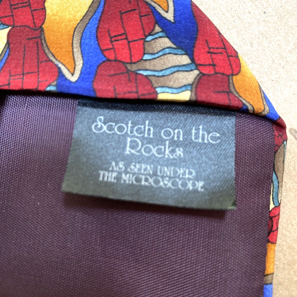 Cocktail Collection Men's Silk Tie Necktie Scotch On The Rocks Colorful Abstract - Picture 5 of 6